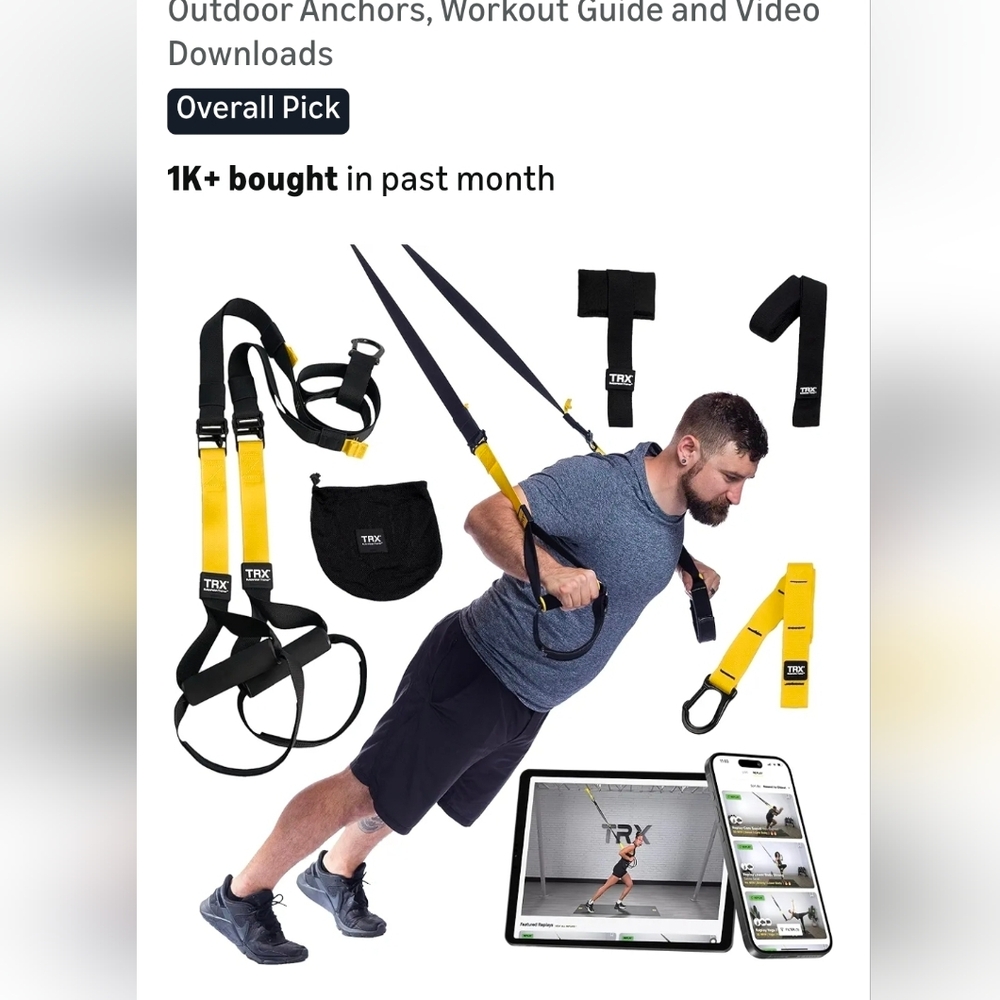 TRX Yellow and Black Suspension Training Kit